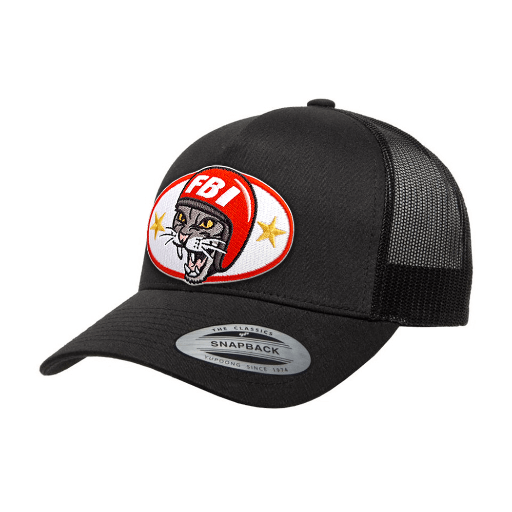 Trucker cap with Hell Cat embroidered patch
