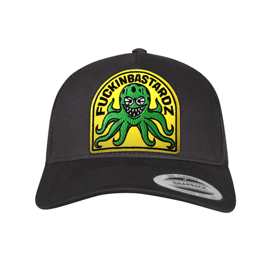 Trucker cap with Octopus from Hell embroidered patch