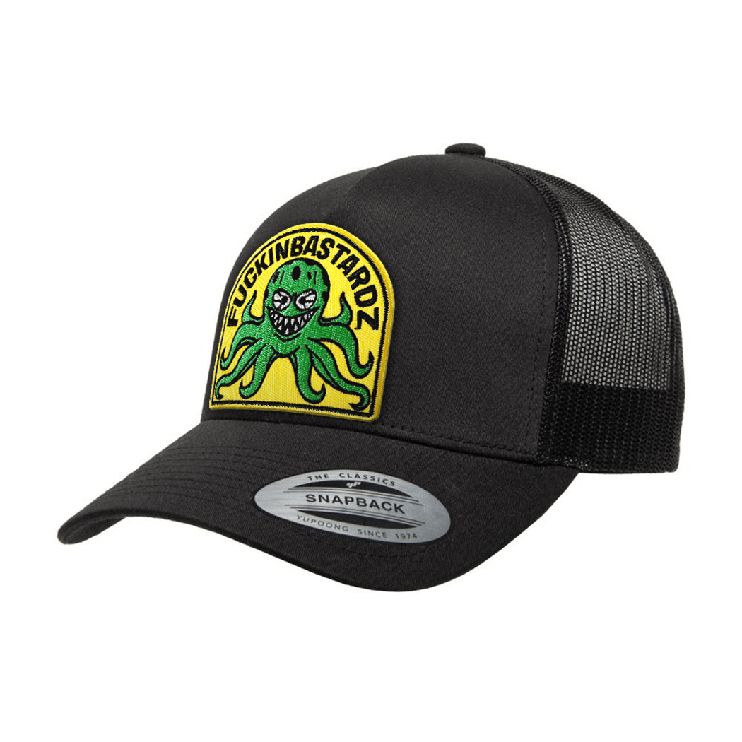Trucker cap with Octopus from Hell embroidered patch