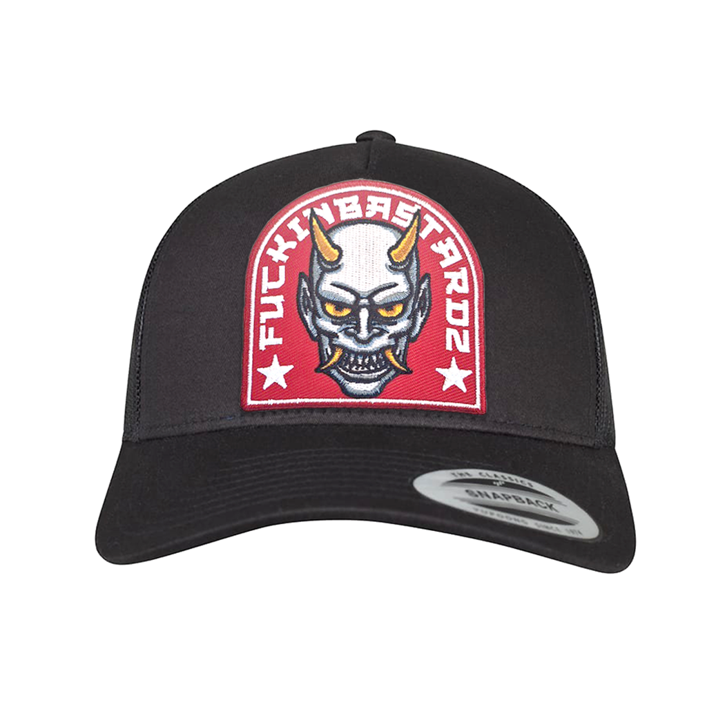 Kabuki Devil Trucker Cap with embroidered patch